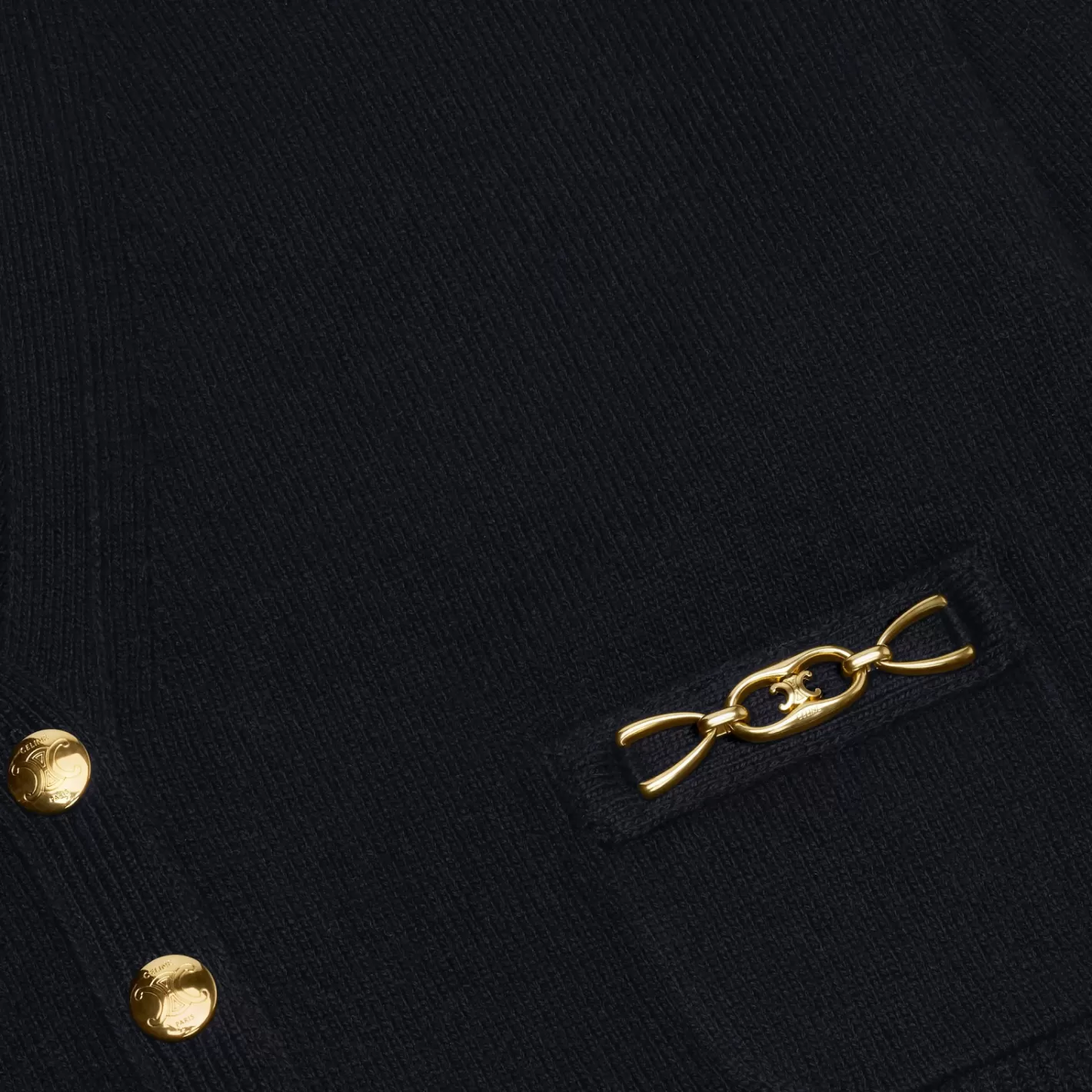 Fashion CELINE CARDIGAN WITH GOURMETTE IN HERITAGE CASHMERE BLACK
