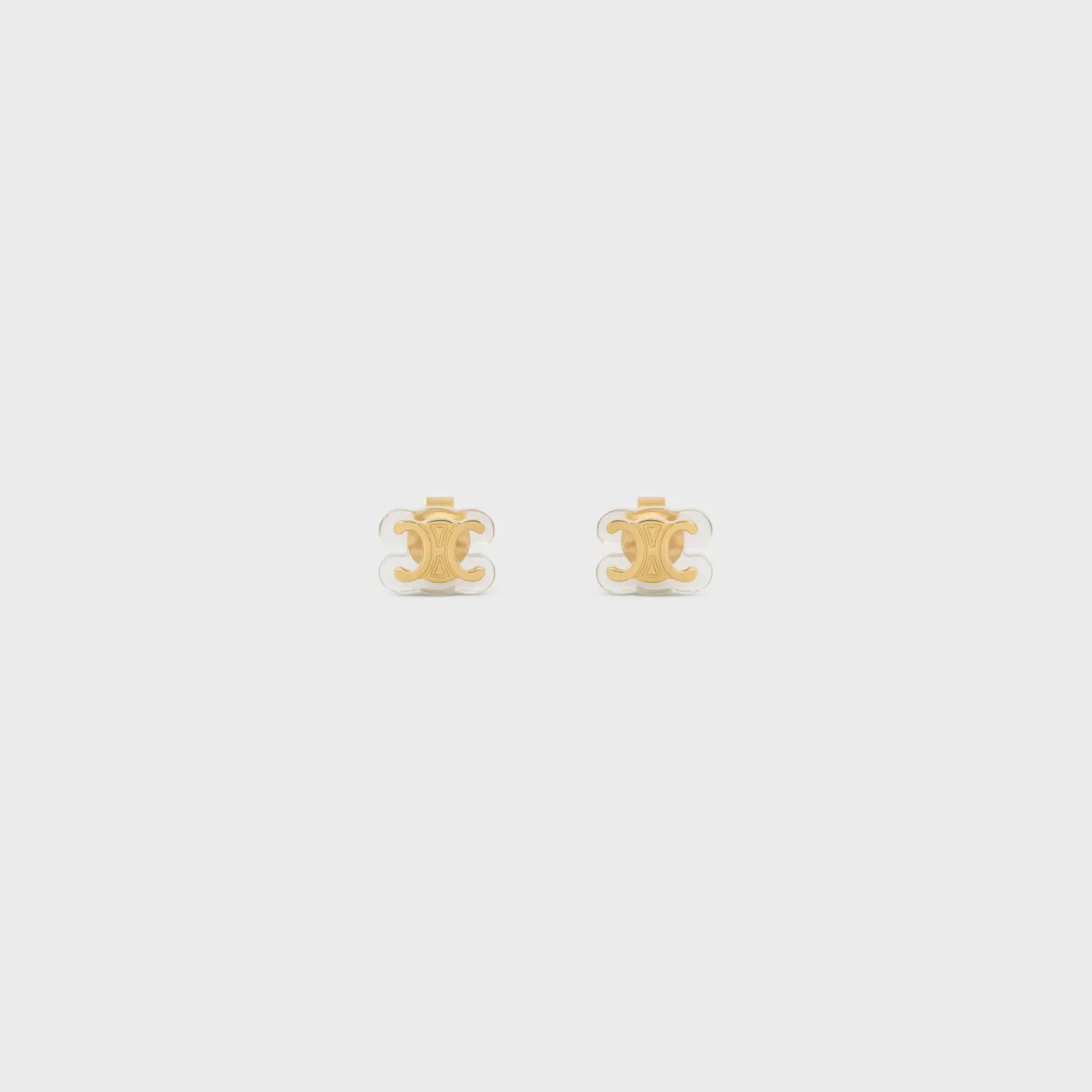 Flash Sale CELINE Glaçon Studs in Brass with finish and Resin GOLD