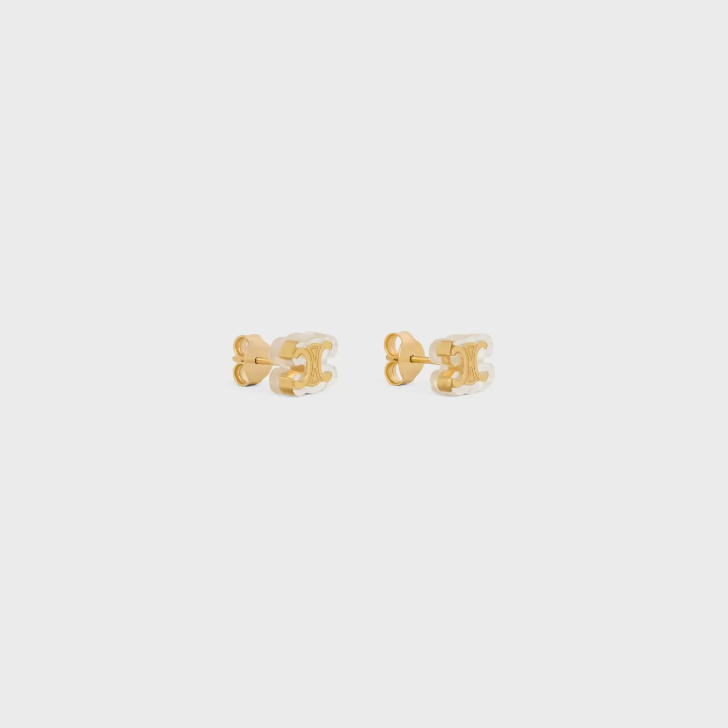 Flash Sale CELINE Glaçon Studs in Brass with finish and Resin GOLD