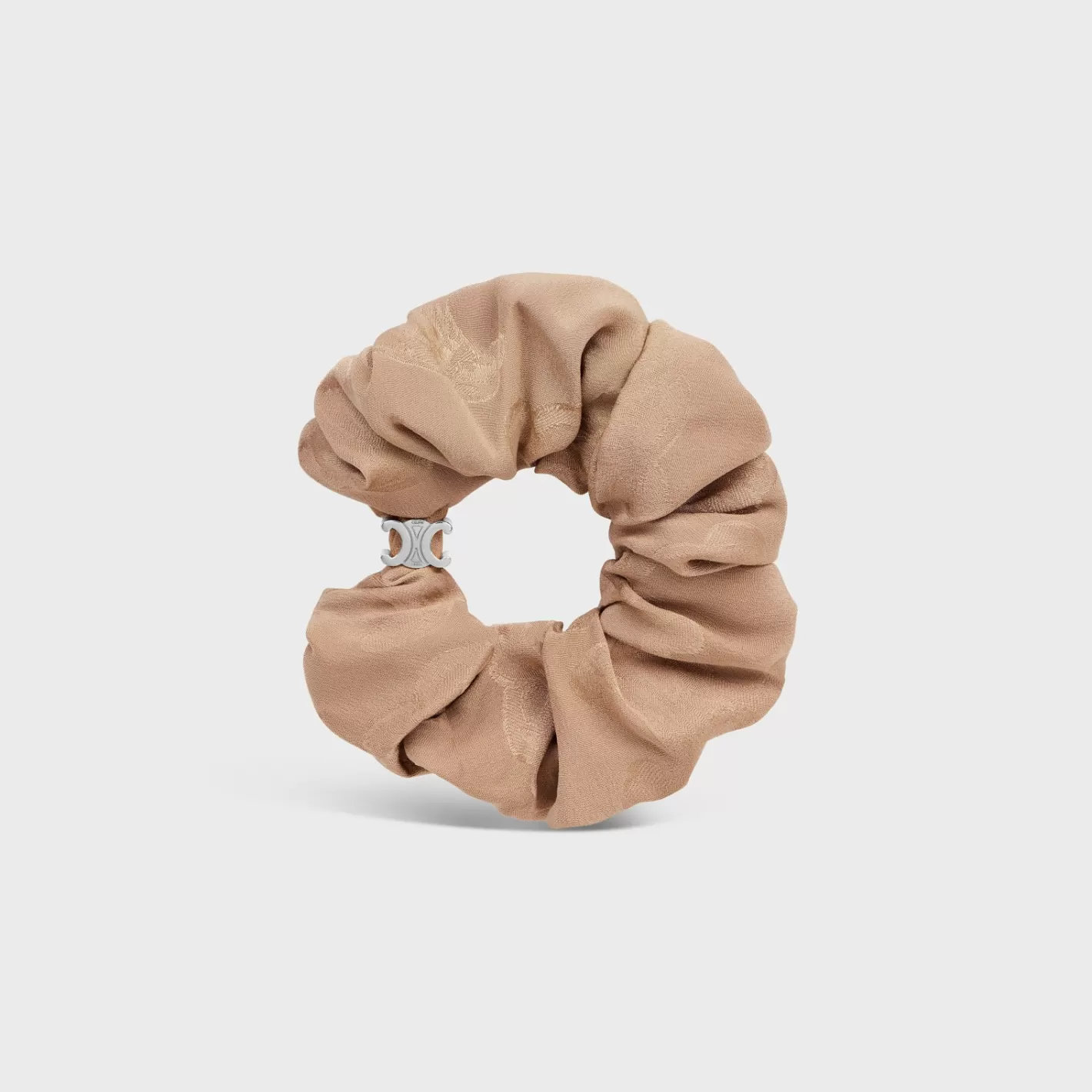 Best Sale CELINE Scrunchy Maxi Triomphe in Silk and Brass with Rhodium Finish Gold/Mordorée