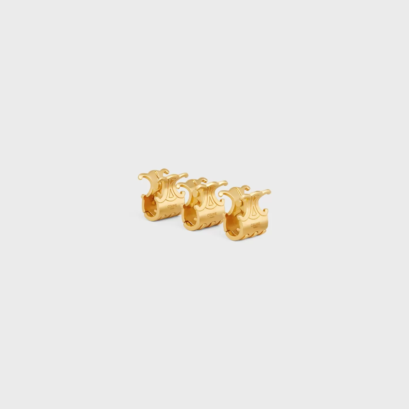 Cheap CELINE Set of 3 Mini Hair Claws in Brass with Finish and Steel GOLD