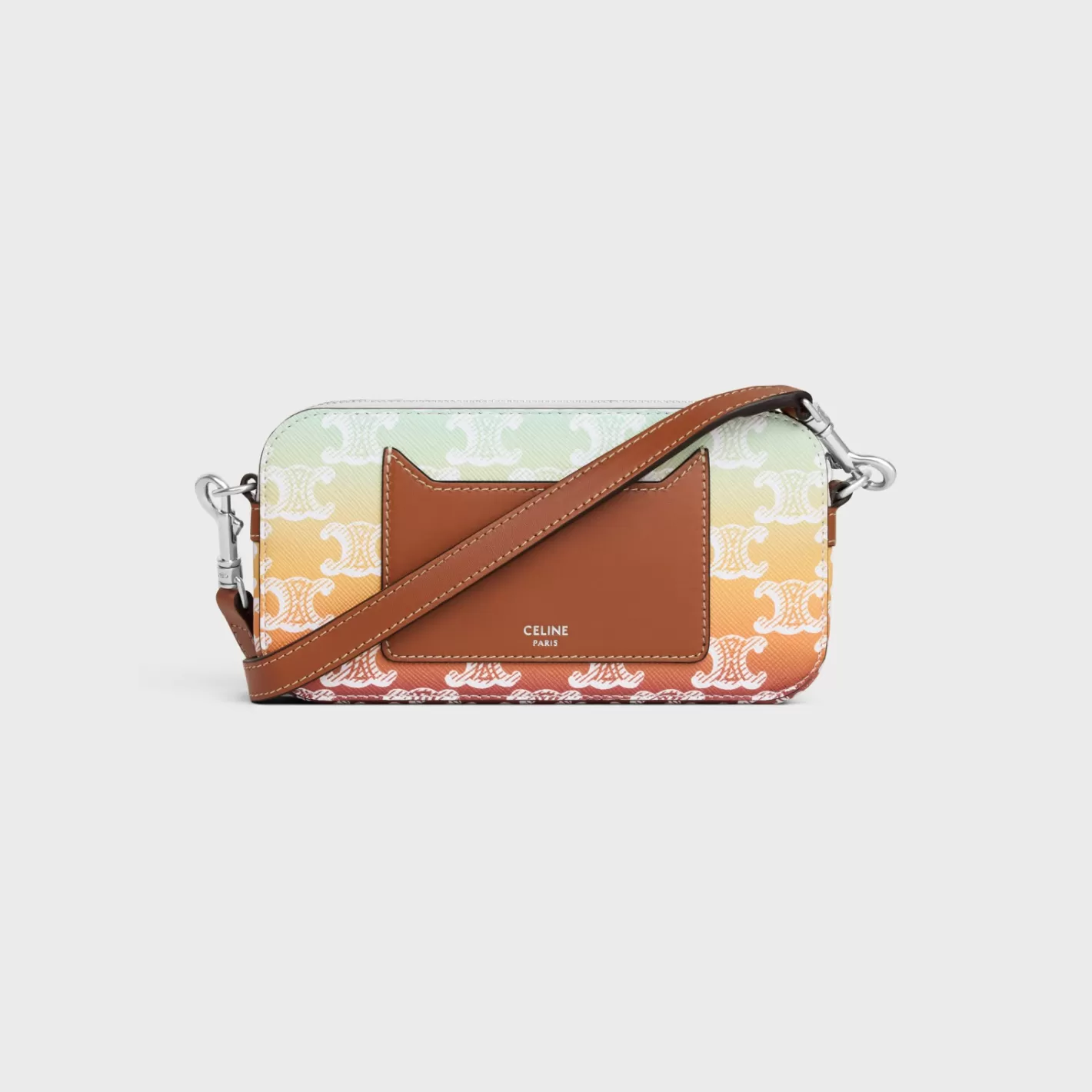 Best Sale CELINE Horizontal pouch in TRIOMPHE CANVAS SUNSET WITH PRINT MULTICOLOR