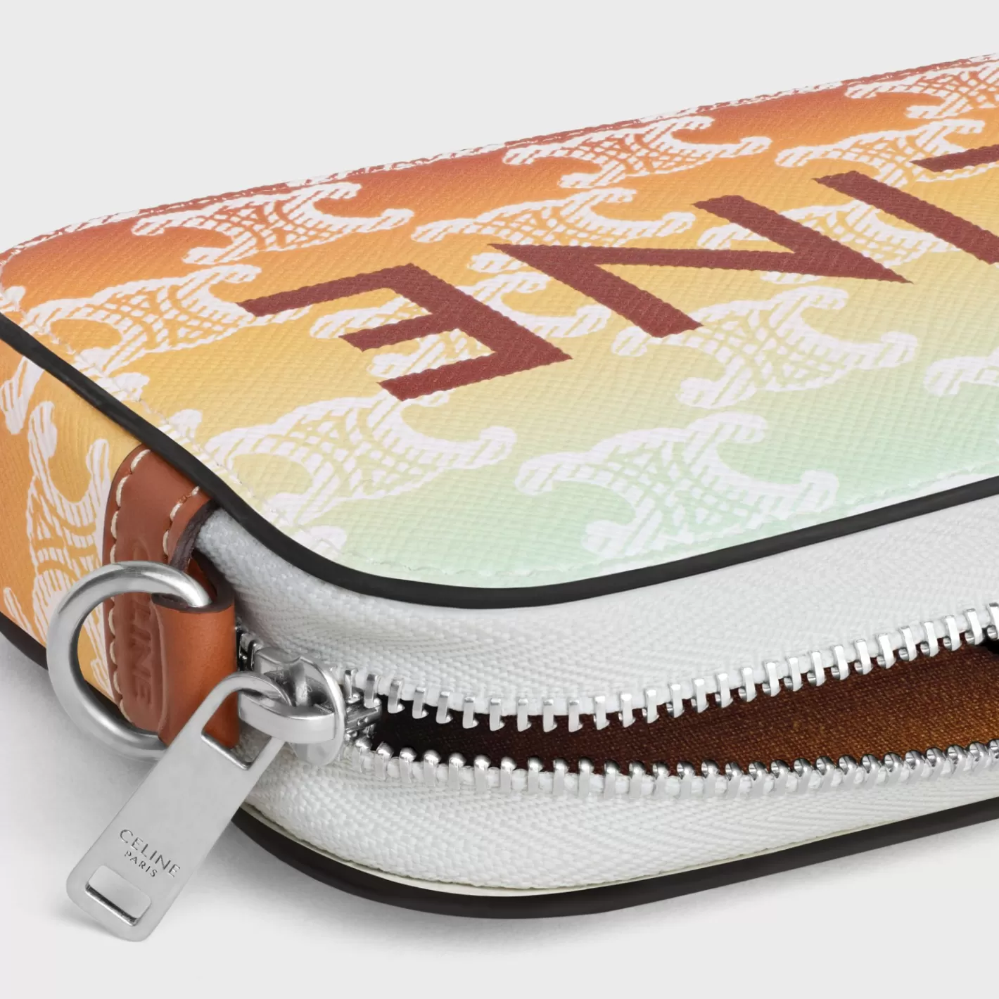 Best Sale CELINE Horizontal pouch in TRIOMPHE CANVAS SUNSET WITH PRINT MULTICOLOR