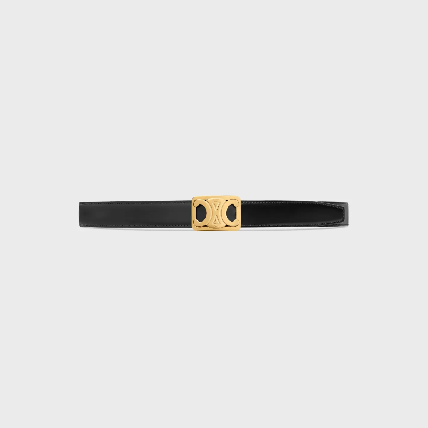 Flash Sale CELINE MEDIUM REVERSIBLE FRAMED TRIOMPHE BELT in TAURILLON AND NATURAL CALFSKIN BLACK/WHITECOTTON