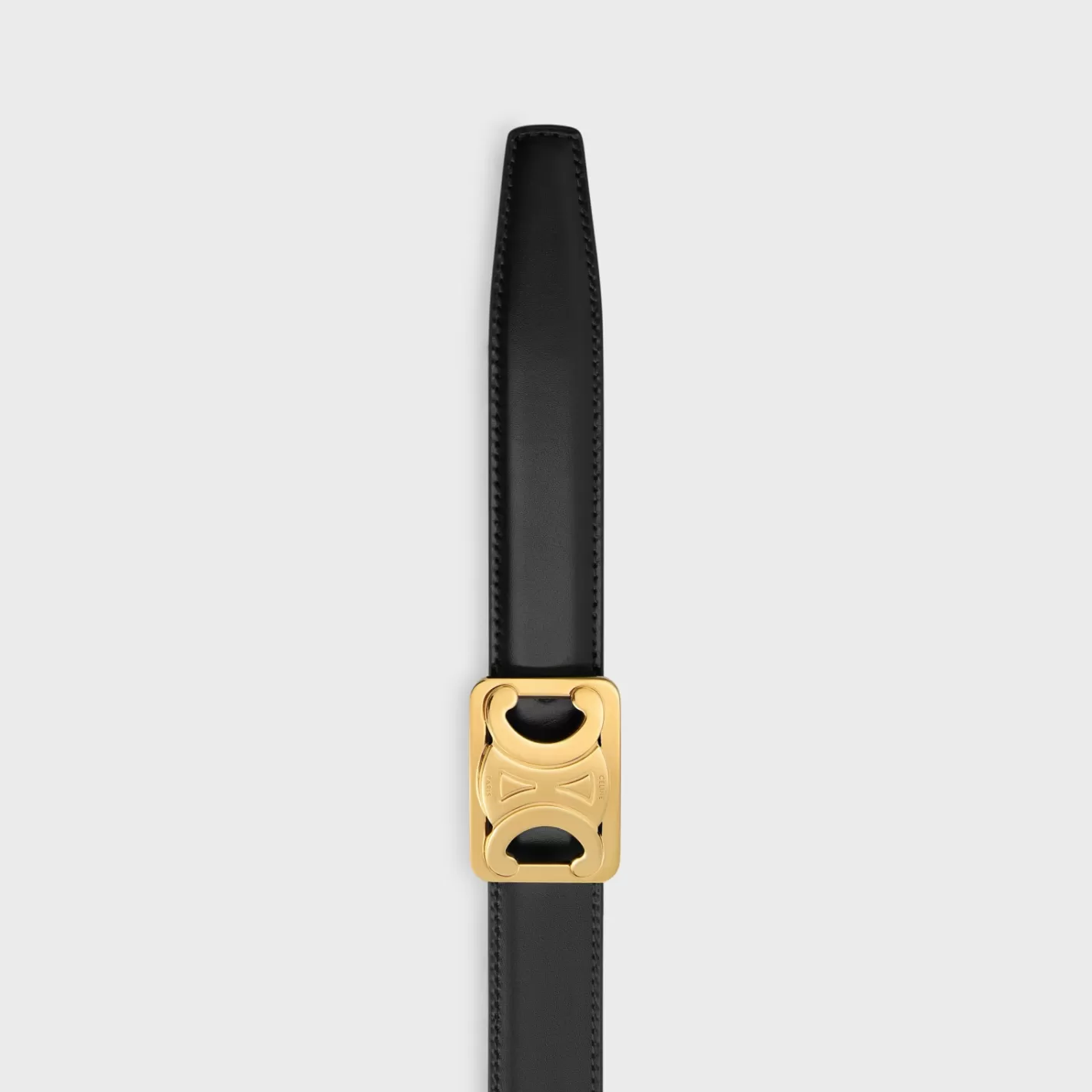 Flash Sale CELINE MEDIUM REVERSIBLE FRAMED TRIOMPHE BELT in TAURILLON AND NATURAL CALFSKIN BLACK/WHITECOTTON