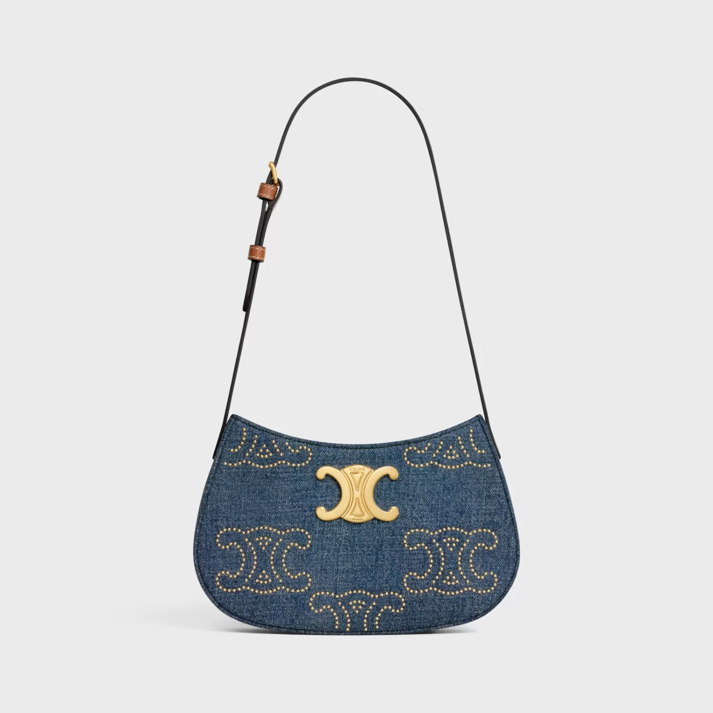 Fashion CELINE MEDIUM TILLY BAG in WITH TRIOMPHE STUDS AND CALFSKIN DENIM