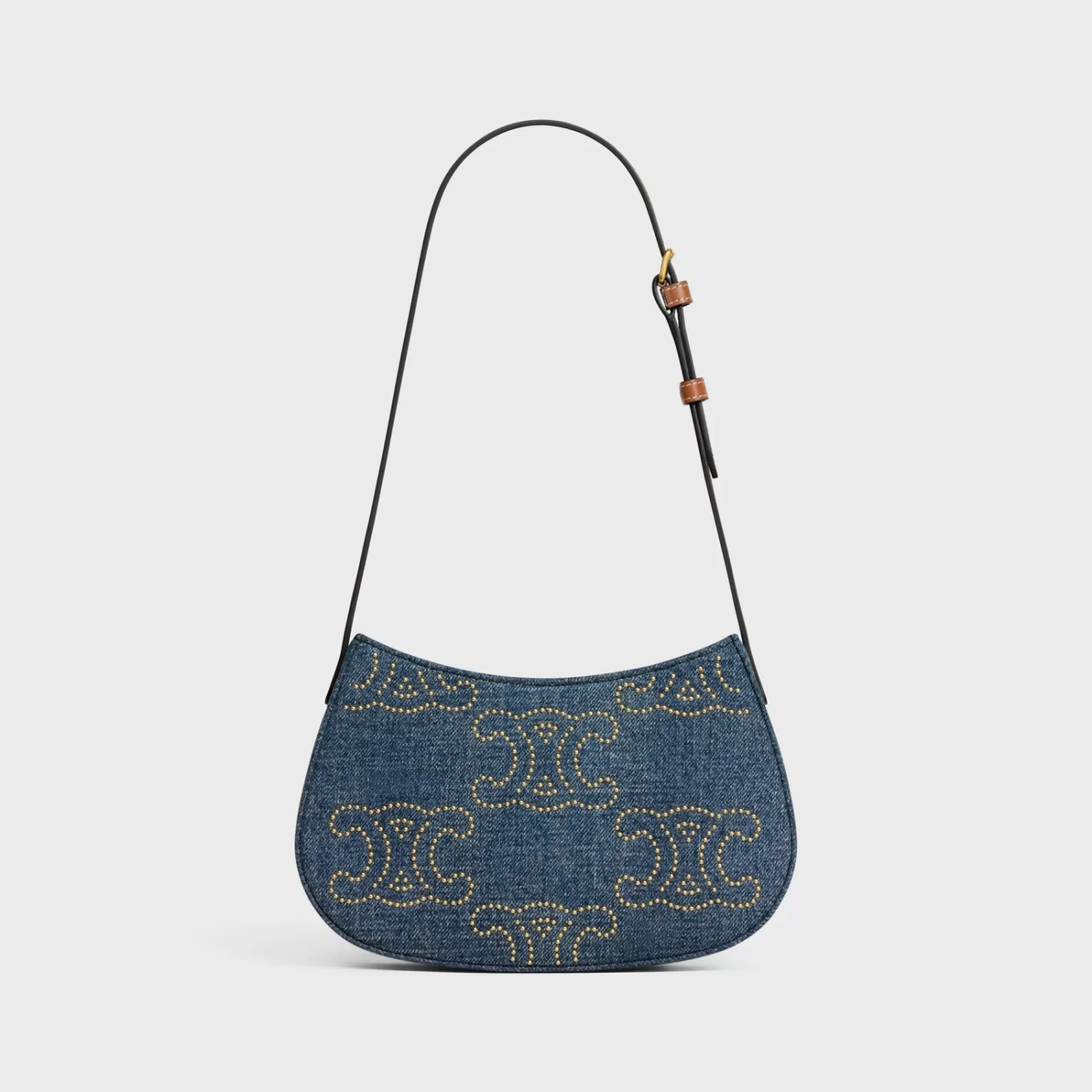 Fashion CELINE MEDIUM TILLY BAG in WITH TRIOMPHE STUDS AND CALFSKIN DENIM