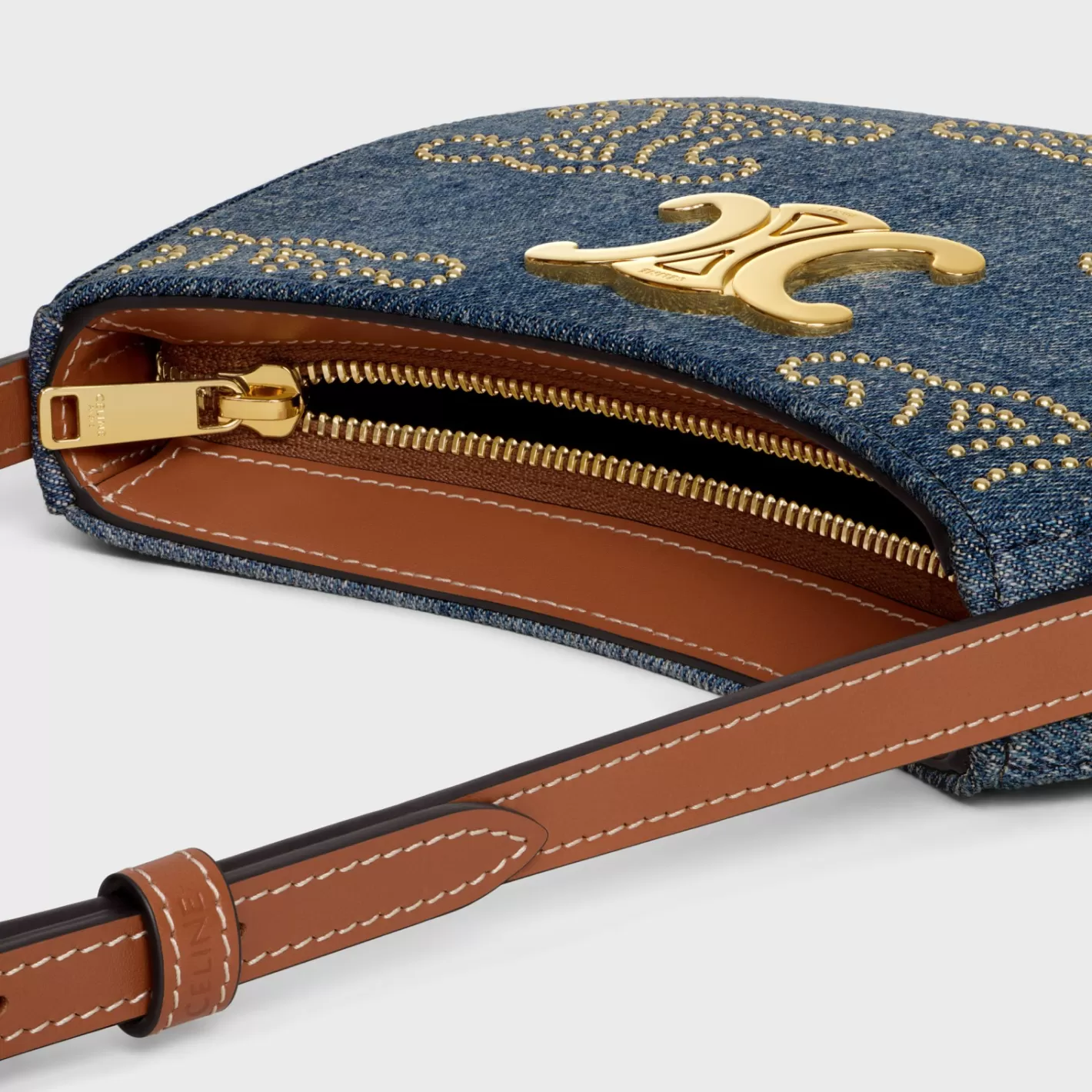 Fashion CELINE MEDIUM TILLY BAG in WITH TRIOMPHE STUDS AND CALFSKIN DENIM