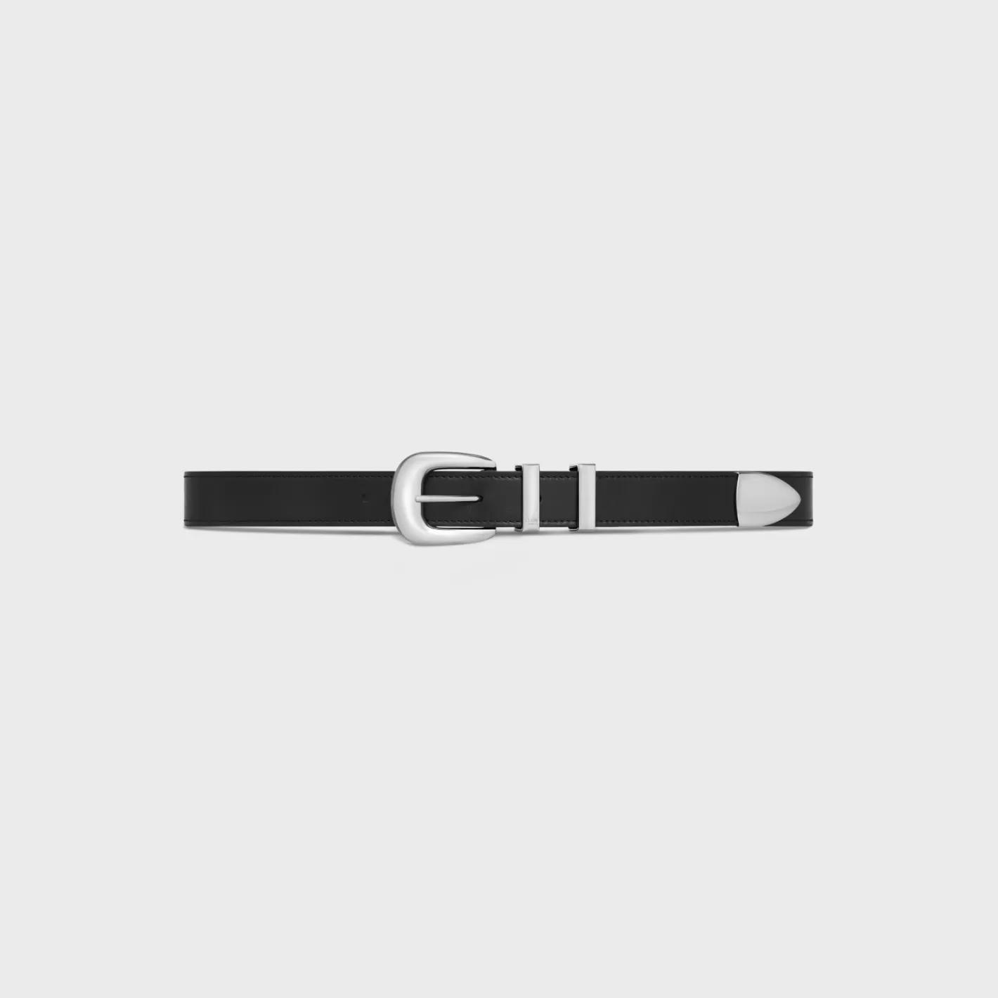 New CELINE MEDIUM WESTERN BELT in VINTAGE CALFSKIN BLACK