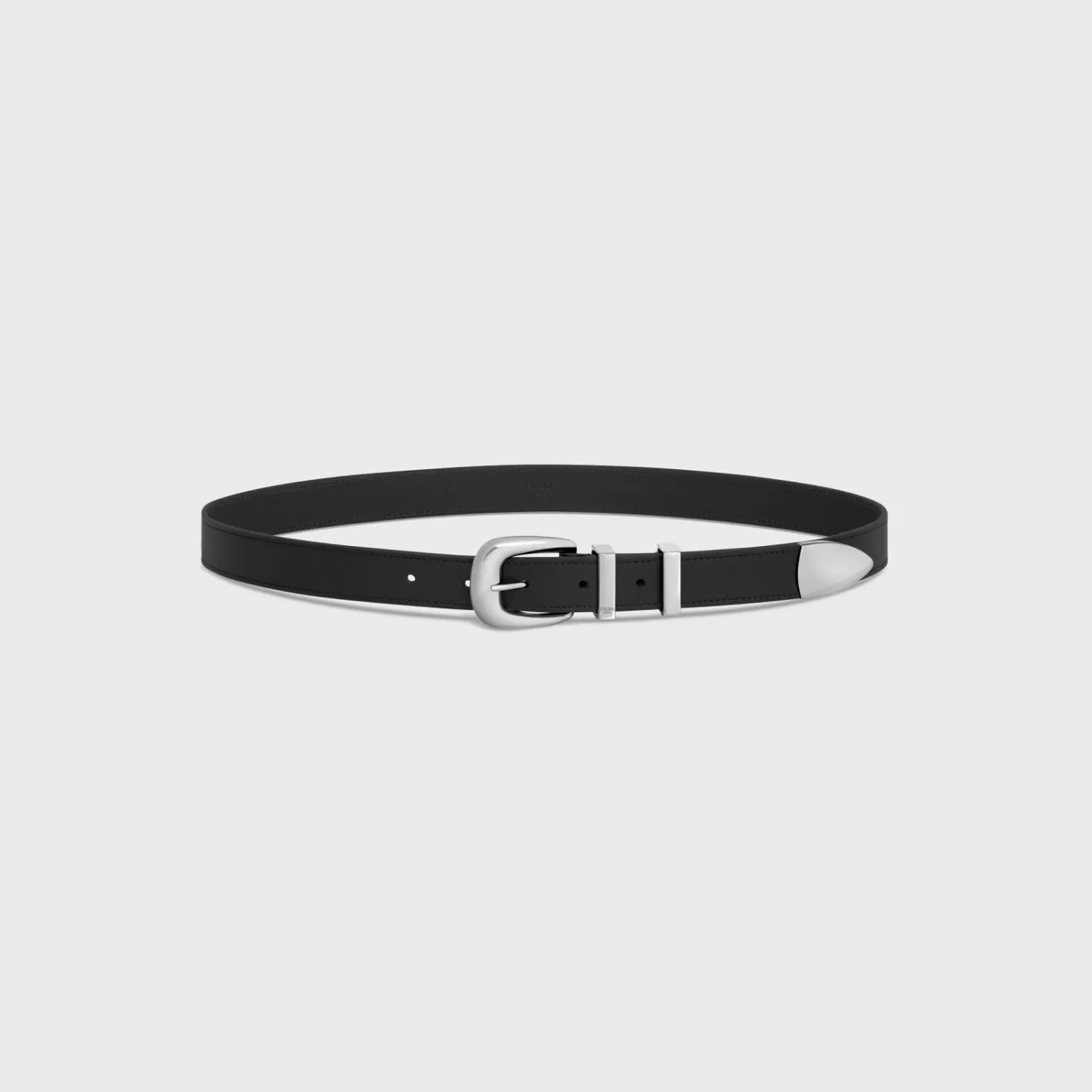 New CELINE MEDIUM WESTERN BELT in VINTAGE CALFSKIN BLACK