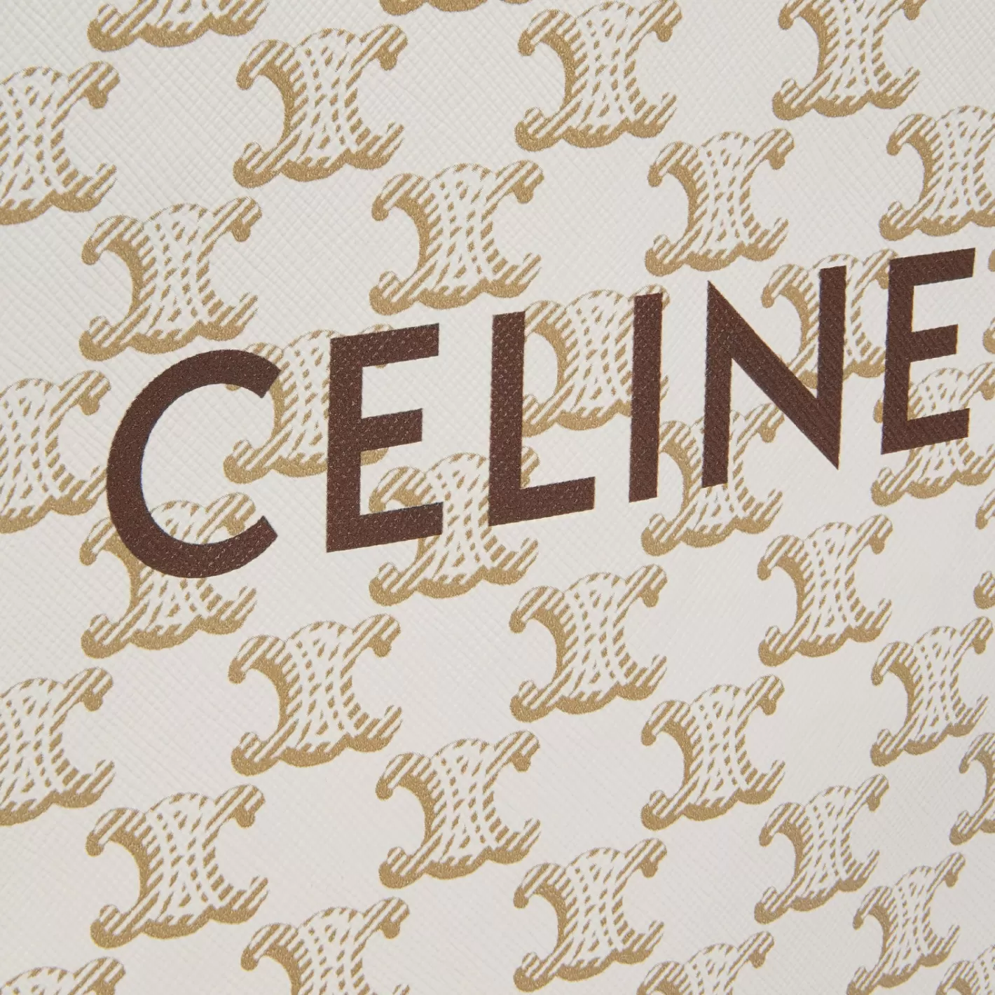 Cheap CELINE Mini Vertical Cabas in Triomphe Canvas and calfskin with print WHITE