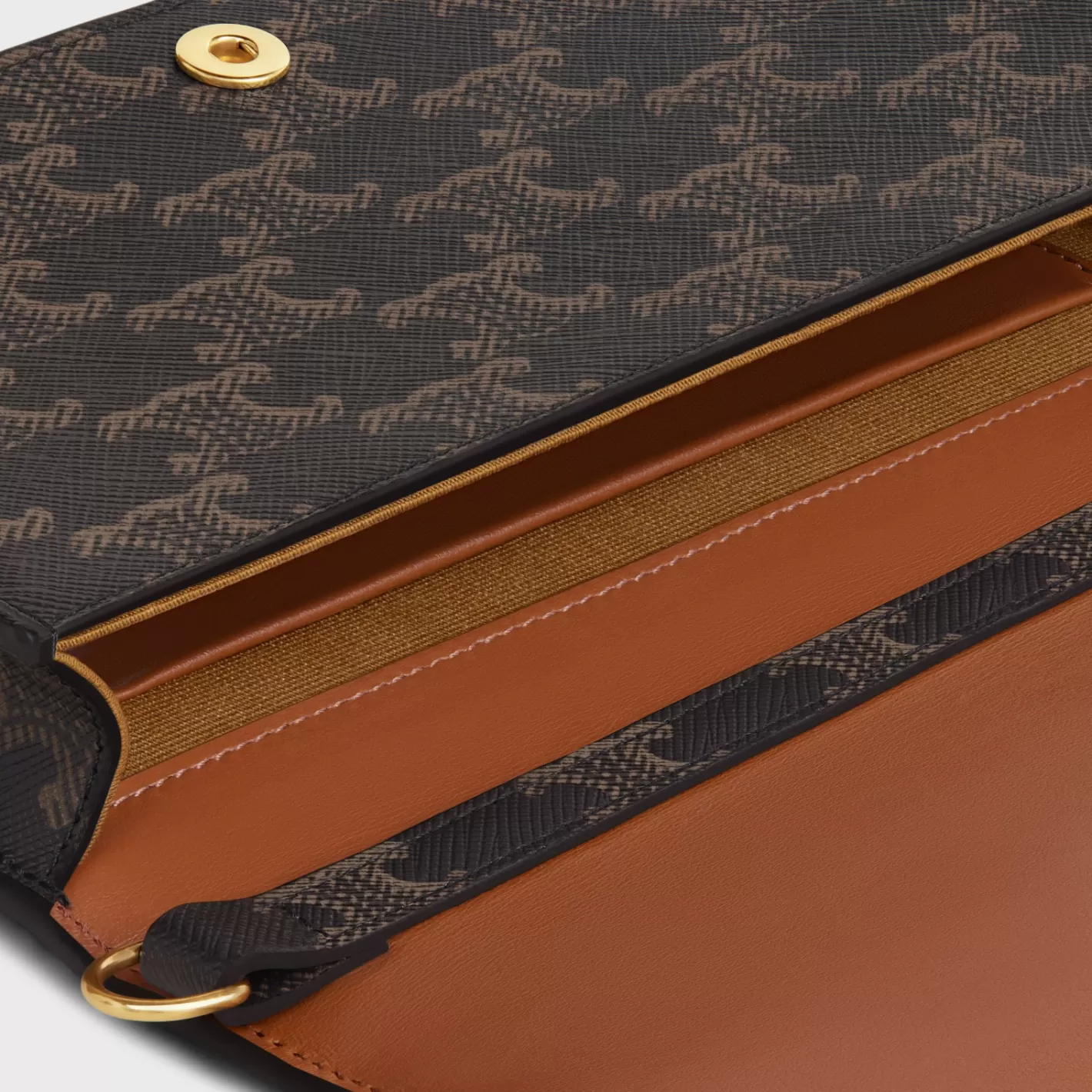 Fashion CELINE MULTIPOCHETTE in TRIOMPHE CANVAS and calfskin TAN