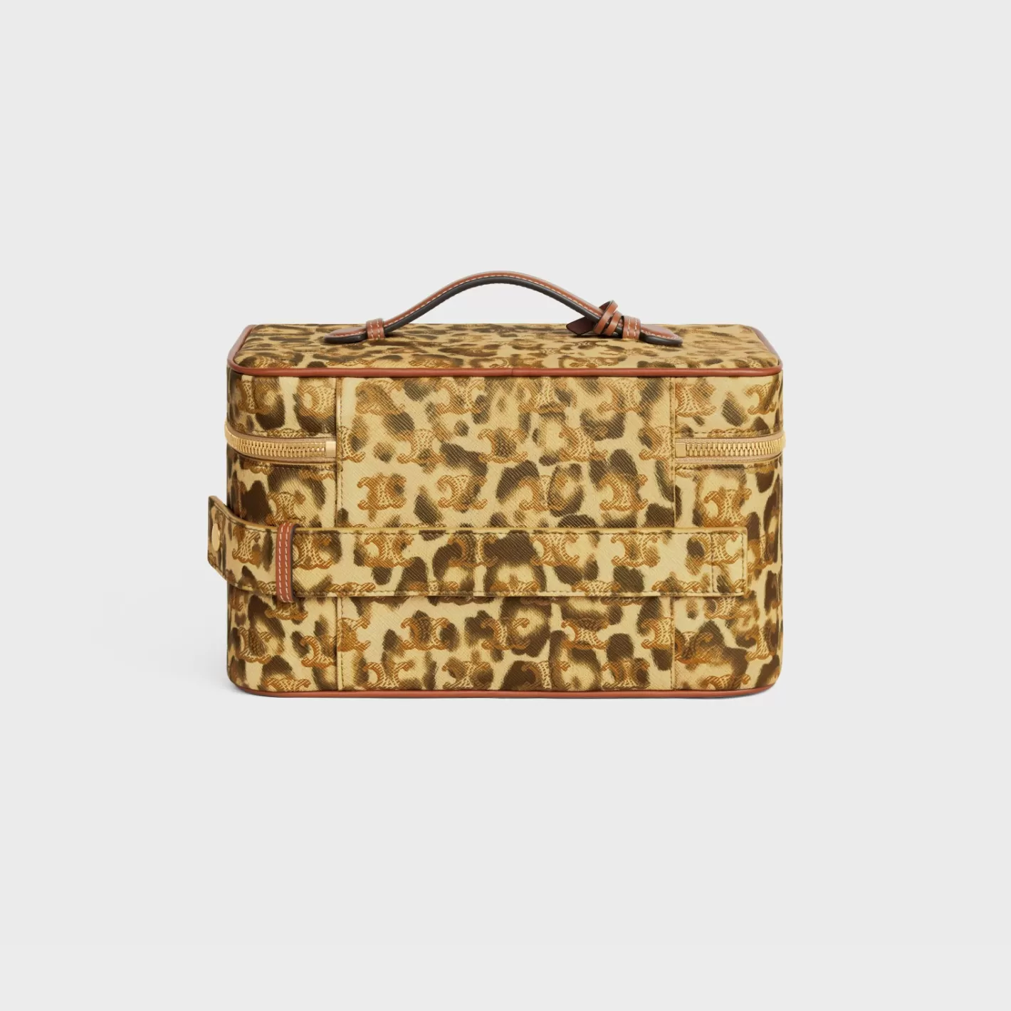 Best CELINE Travel vanity case in Triomphe canvas with print and calfskin LEOPARD