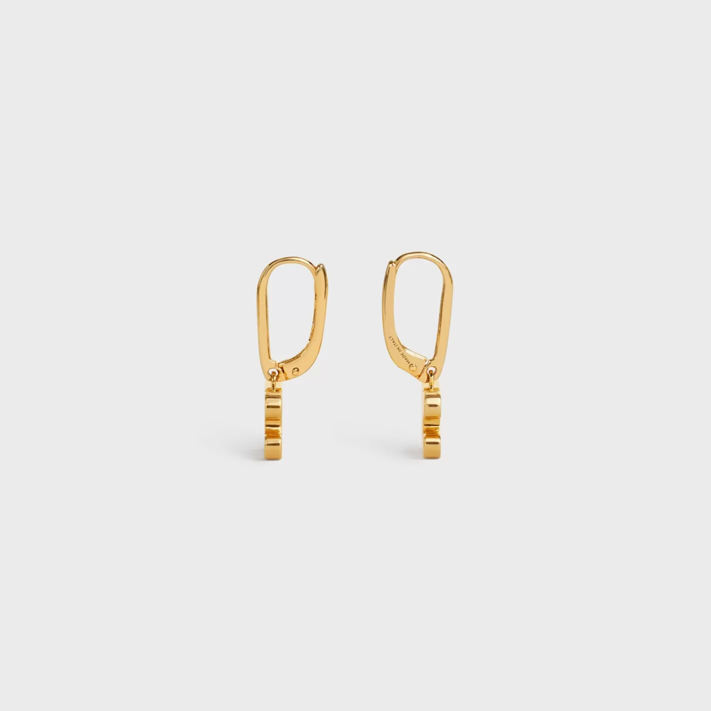 Best CELINE Triomphe Rhinestone Earrings in Brass with Finish and Crystals GOLD