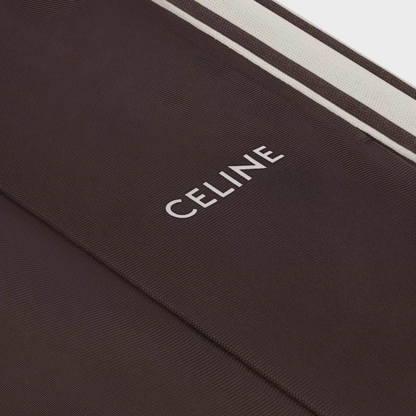 New CELINE vintage tracksuit pants in double jersey DARKBROWN/OFFWHITE